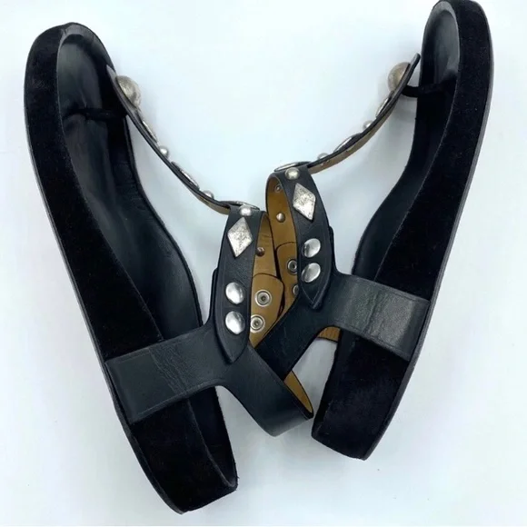 ISABEL MARANT ENAVY LEATHER STUD GLADIATOR SANDALS - Picture 10 of 14